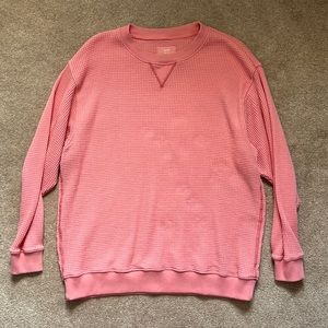 aerie waffle knit crew neck sweater